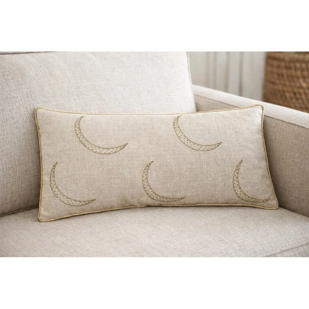 Joanna Buchanan Embellished Moon Graphic Linen Pillow